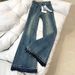 plus Size High-Waisted Slim Fit Flared Jeans for Women Frayed Hem Retro Straight Leg Trousers_mkmklike.com