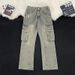 Men's Black Curved Blade Jeans Slim Fit Straight Leg Multi Pocket Cargo Pants American High Street Style Slightly Flared_mkmklike.com