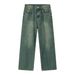 Men's Clothing color wide leg pants straight loose straight washed white jeans for men and women_mkmklike.com