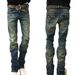 "Men's Distressed Skinny Jeans – Button Fly & Patchwork Details | Slim Fit Stretch Denim | Vintage Ripped Style"_mkmklike.com