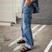 Women's Clothing Loose Wide Leg Patchwork Straight Leg Jeans Women's Trousers_mkmklike.com