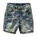 Men's Clothing Fashion Brand Jacquard Workwear Denim Shorts Men's Summer Shorts American Casual Small Straight Pants Trend_mkmklike.com