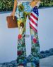 Independent website 2023 European and American plus size women's casual pants wide-leg pants art flower pattern pants_mkmklike.com