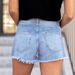 Women's Slim Fit Distressed Denim Shorts Casual Sexy Frayed Edge Washed Denim Shorts Stylish Comfortable_mkmklike.com