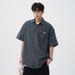Northfold Vintage Washed Denim Short Sleeve Men 2025 Spring Summer New Retro Loose Japanese Style Casual Shirt Jacket For Women_mkmklike.com