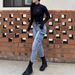 Functional Style Peach Butt Washable Denim High-waisted Pencil Slim-fit Pants, High Elasticity_mkmklike.com