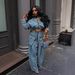 Women's Retro Heavy Duty Denim Two Piece Set Wide Leg Loose Fit European And American Fashion Cross Border E-commerce_mkmklike.com