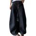Unisex Trendy Wide Leg Loose Trousers Cross Border American Retro Button Design Bootcut Black Curved Blade Jeans_mkmklike.com