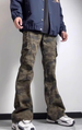 Mid-High Waist Camouflage Cargo For Men, Trendy Brand, Stylish Streetwear Jeans, Flared Straight Pants_mkmklike.com
