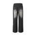 Color-Block Denim Straight-Leg Pants Men's Niche Design Pleated Vintage Washed Wide-Leg Casual Trousers Street Fashion_mkmklike.com