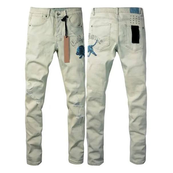 designer Ksubi High Quality Fashion Wash Tvintage Ripped Straight Leg Mens Personality Street Jeans_mkmklike.com