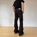Vintage-Inspired Black Flared Denim Jeans For Men - Classic Clean Fit, Mid-Rise, Cotton Stretch, Retro Style_mkmklike.com