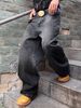 Men's Clothing Best Selling American Retro Wide Leg Jeans, Men's Curved Blade Jeans, Gradient Denim Men's Trousers_mkmklike.com