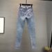 Women's High Waist Rhinestone Embellished Stretch Jeans - Slim Fit Straight Leg Ankle Length Denim Pants For Casual & Office Wear_mkmklike.com