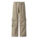 Washed Workwear Straight-Leg Men's Design Sense Knee Pleats Loose Wide-Leg Casual Pants Vibe Trendy Jeans_mkmklike.com
