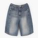 Men's Retro Washed Denim Shorts Loose Fit Straight Leg Casual Five-Pocket Mid-Thigh Shorts For Summer_mkmklike.com