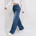 Plus Size High Waist Wide Leg Jeans For Women – Comfortable Loose Fit Stretch Denim Pants With Drawstring, Washed Blue Casual Trousers_mkmklike.com