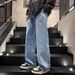 Men's Jeans Spring Autumn New Style Youth Trendy Straight Loose Long Pants Japanese Retro Wide Leg Casual Trousers_mkmklike.com