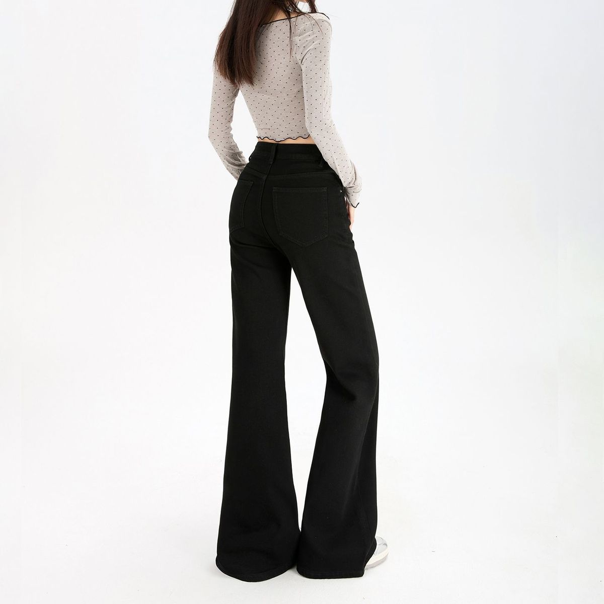 Retro Style Slimming Flared Jeans For Women Loose Fit Stretchy Slim Style Plus Size Early Spring_mkmklike.com