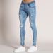 Cross-Border Exclusive New Ripped European And American Hot-Selling Long Pants Men's Skinny Jeans_mkmklike.com