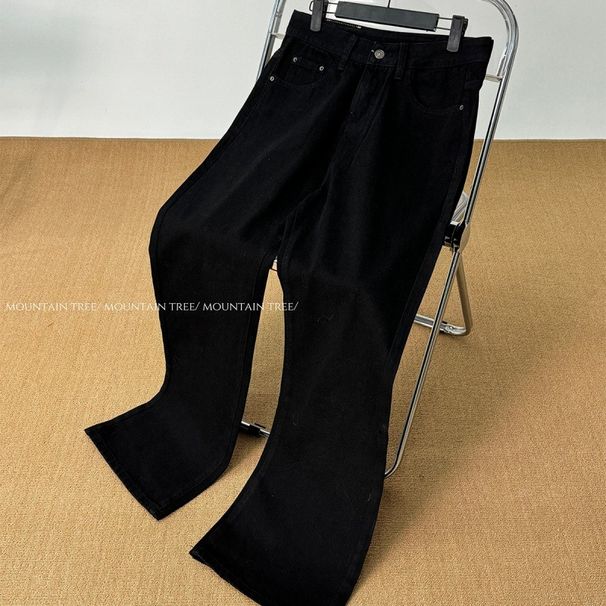 Men’s Slightly Flared Jeans – Straight Fit With Drapey Fabric (XS-XL, Black/Blue)Men's Clothing_mkmklike.com