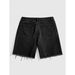 Men's European Fit Denim Shorts - Distressed Hem With Rhinestone Detail Summer Casual Cargo Shorts_mkmklike.com