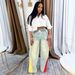 Women's High-Waisted Distressed Denim Pants – Color-Block & Ombre Washed Jeans (Drawstring Waist, Relaxed Straight Fit, Vintage Casual Style)_mkmklike.com