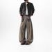 Retro Washed Old Scimitar Jeans Men's Deconstruction Splicing Loose Wide-leg Pleated High Street Trendy Overalls_mkmklike.com