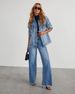 K New Loose Wide Leg Side Seam Splicing, Brushed Hem Denim Jeans For Women_mkmklike.com