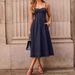 Women's Retro Strapless Denim Dress Dark Blue Cotton Mid-Calf Casual Summer Sexy_mkmklike.com