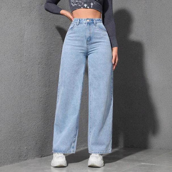 K American Wide Leg Jeans Women's New Loose And Slimming Denim Pants That Mop The Floor_mkmklike.com