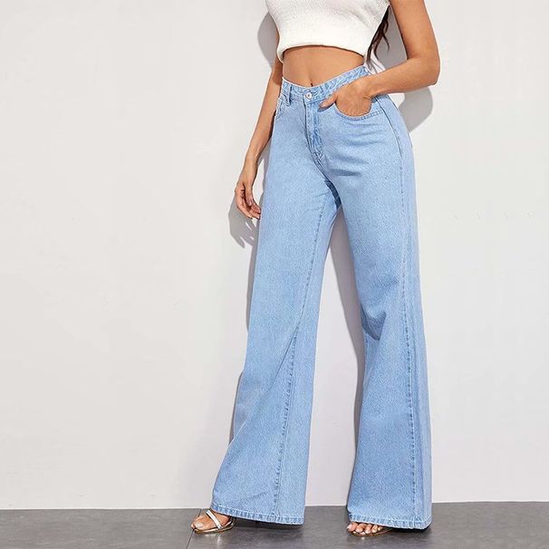 High Waist Wide Leg Jeans For Women Summer 2024 New Slim Floor Length Straight Versatile Retro American Style Drape For Students_mkmklike.com
