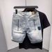 Straight Male Denim Shorts Ripped Jorts Distressed Retro Baggy Men's Short Jeans Pants Fitted Designer Y2k With Vintage 28-36 Size_mkmklike.com