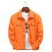 Northfold Trendy Spring Autumn Denim For Men, Loose Fit, Plus Size, Korean Style, Orange Color, Casual And Stylish Jacket_mkmklike.com