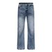 Lightning Ripple Ice Blue Denim Must Buy Heavy Washed Bamboo Straight Flared Jeans Men's Blue Spot_mkmklike.com