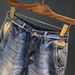 Men's High-End Trendy Retro Distressed Denim Shorts Slim Fit Five Point Pants Cool Stylish Riding Breeches_mkmklike.com
