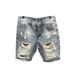 Man's clothing Men's denim shorts straight leg loose trend summer ripped thin pants fashion brand five quarter pants_mkmklike.com