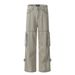Post-apocalyptic Workwear Pants Men's Trendy Punk Heavy-duty Washed Vintage Multi-pocket Design Denim Straight-leg_mkmklike.com