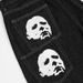 Men's Dark Themed Face Print High Street Trendy Casual Straight Leg Slim Fit Jeans_mkmklike.com