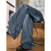 Men's Clothing Distressed Patchwork Jeans – Oversized Baggy Denim Pants With Vintage Wash | High Street Fashion, Button Fly, Relaxed Fit_mkmklike.com