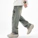 Men's Clothing Printed Jeans Men's New American High Street Retro Washed Nostalgic Loose Straight Trousers Street Fashion Trousers_mkmklike.com