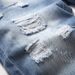 Men's Distressed Denim Shorts, Knee-Length Ripped Casual Cargo Shorts With Pocket, Relaxed Fit Summer Short Pants_mkmklike.com