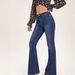 2025 Best-Seller: Women's Blue Flared Jeans, Versatile Slim-Fit Long Horseshoe Denim Pants For Women_mkmklike.com