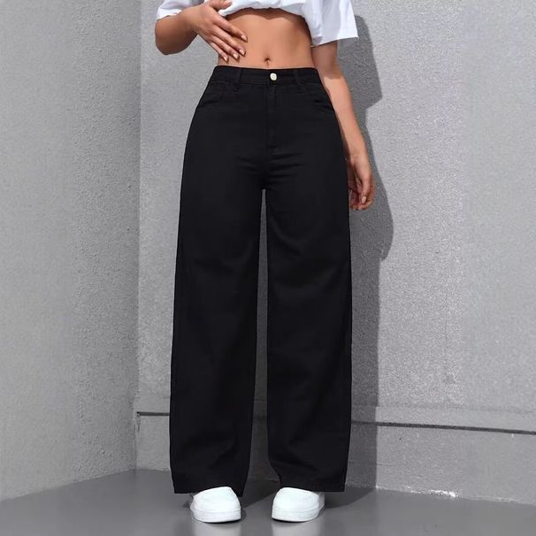 Best Selling High-Waisted plus Size Women's Jeans Sweet And Spicy Style Loose Casual Straight Leg Trousers_mkmklike.com