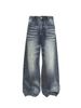 Vintage Washed Wide Leg Jeans - Unisex High Waist Denim Pants With 3D Whiskering, Retro Loose Fit, Straight Leg Comfort_mkmklike.com