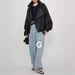 Women's Clothing Minimalist Wide Leg Pants Lightly Deconstructed, Front Split, Elegant Loose Jeans, High Waist, Casual Long Pants_mkmklike.com