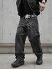 Gothic Vintage High Street Spider Embroidered Patch Jeans - Oversized Loose Fit Hip Hop Streetwear For Men & Women_mkmklike.com
