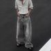 Men’s Retro Wide Leg Jeans – High Street Loose Fit Denim Pants, Classic Blue & Vintage Wash, Comfortable Cotton Fabric_mkmklike.com