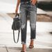 TUME European And American Foreign Trade Cross-border Exclusive Supply Ripped Non-stretch Vintage Fashion Women's_mkmklike.com