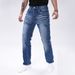 Men's Stretch Skinny Jeans Slim Fit Blue Trousers With Multiple Embroidered Back Pockets_mkmklike.com